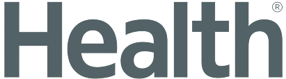 Gray 'Health' logo with a registered trademark symbol on a white background