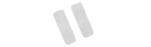 Two light gray rectangular adhesive pads shown on a plain white background.
